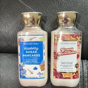 Bath & Body Works Blueberry Sugar Pancakes and Groovy Watermelon Body Lotion Set